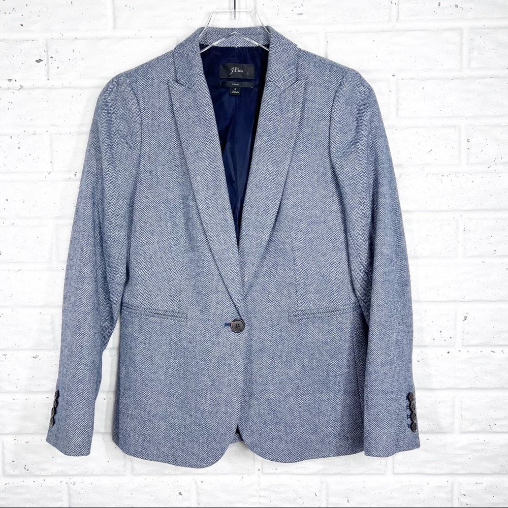 J. Crew Parke Blazer in Blue Herringbone